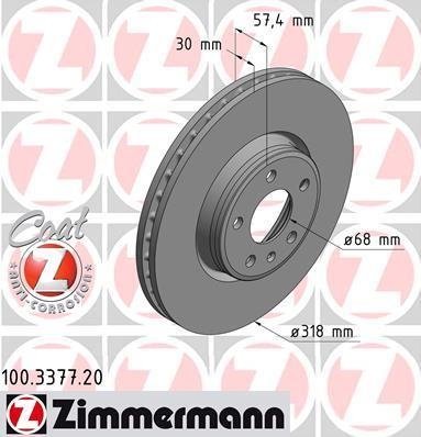 100.3377.20 Zimmermann Диск тормозной