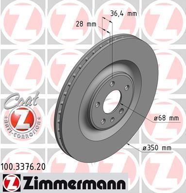 100.3376.20 Zimmermann Диск тормозной