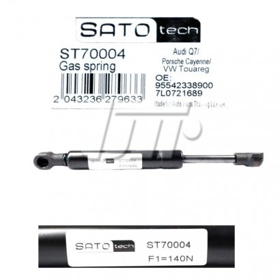 ST70004 Sato Tech SATO Амортизатор стоянкового гальма, F=140N, L=18.5см, H=4.6см