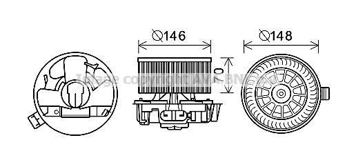 RT8576 AVA COOLING Вентилятор отопителя салона Renault Clio III