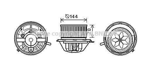 MS8607 AVA COOLING Вентилятор отопителя салона MB A-class 169 04>12, B-class 245 05>11 AC+