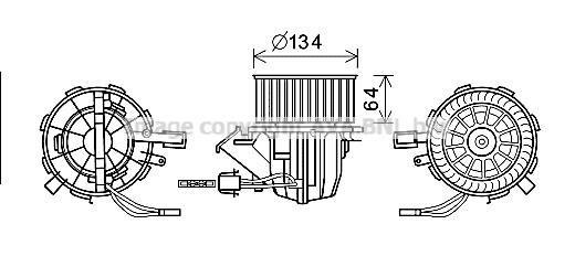 AI8391 AVA COOLING Вентилятор отопителя салона AUDI A4 08>15 / A5 09>12/11 / Q5 08>12/12