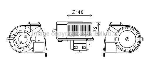 RT8617 AVA COOLING Вентилятор отопителя салона Renault Kangoo I AC+