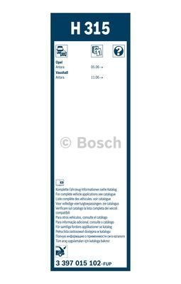 3397015102 BOSCH Стеклоочиститель задній BOSCH / 300 мм. / BOSCH