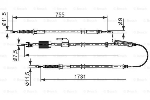 1987482804 BOSCH Гальмівний трос BOSCH