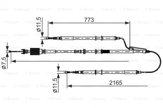 Фото гальмівний трос BOSCH 1987482806 BOSCH 1987482806 BOSCH Гальмівний трос BOSCH