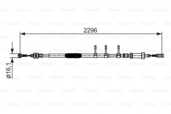 Фото гальмівний трос BOSCH 1987482595 BOSCH 1987482595 BOSCH Гальмівний трос BOSCH