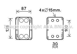 RT3631 AVA COOLING Радиатор масляный Nissan/Opel/Renault (пр-во AVA)