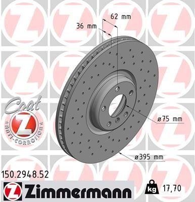 150.2948.52 Zimmermann Диск тормозной правый Sport