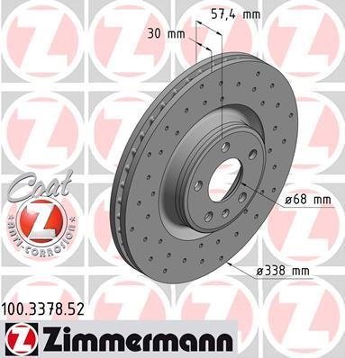 100.3378.52 Zimmermann Диск гальмівний SPORT Z