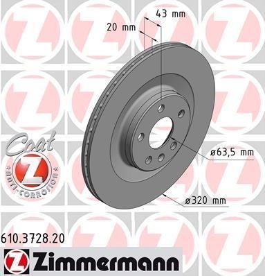 610.3728.20 Zimmermann Диск тормозной